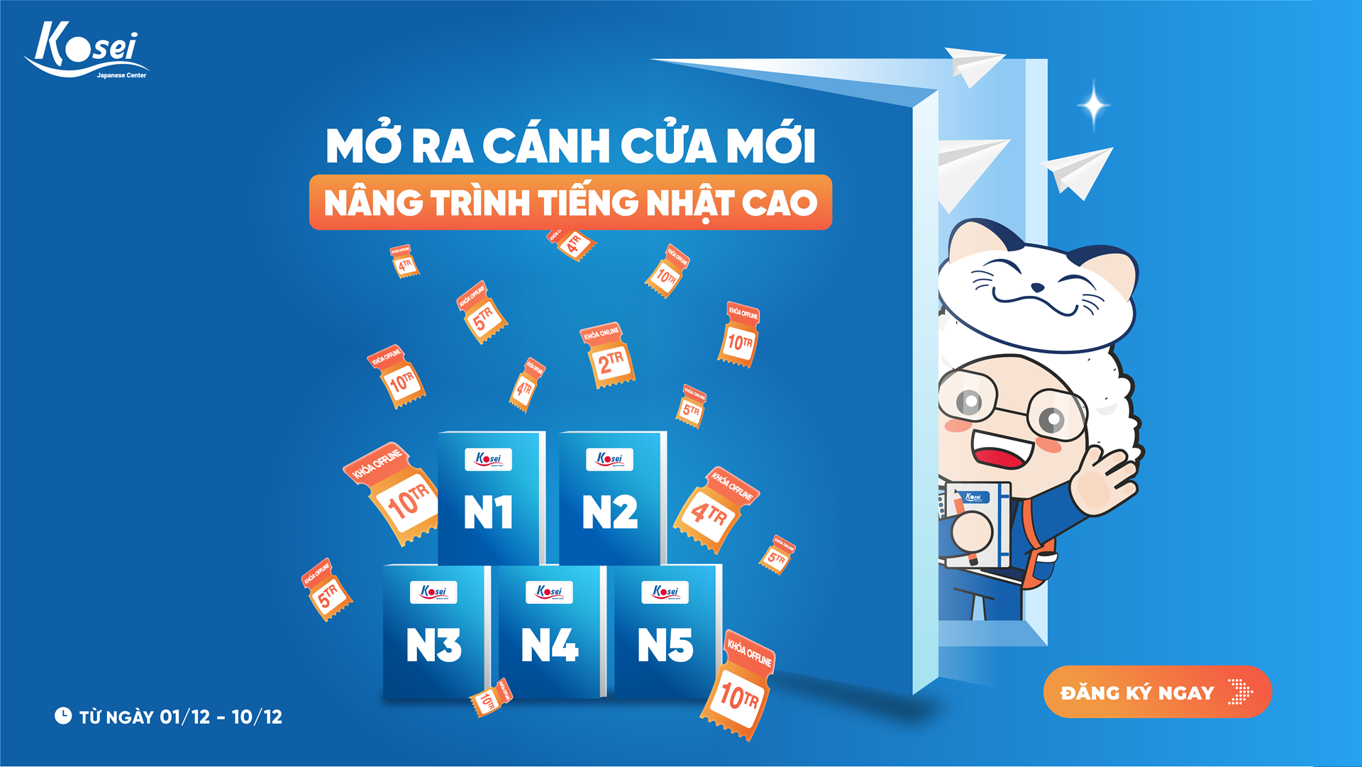 Kosei Có Ưu Đãi Đặc Biệt Sau Thi JLPT - Nâng Trình Tiếng Nhật Cao